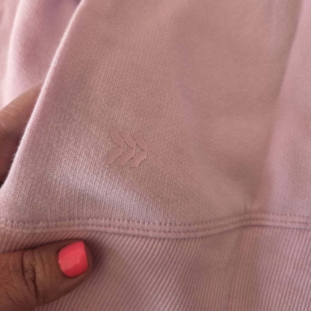 Girls' Medium (8) Pink 1/2 Zip Cotton Fleece Sweatshirt Pullover Thumb Hole New - Picture 10 of 12